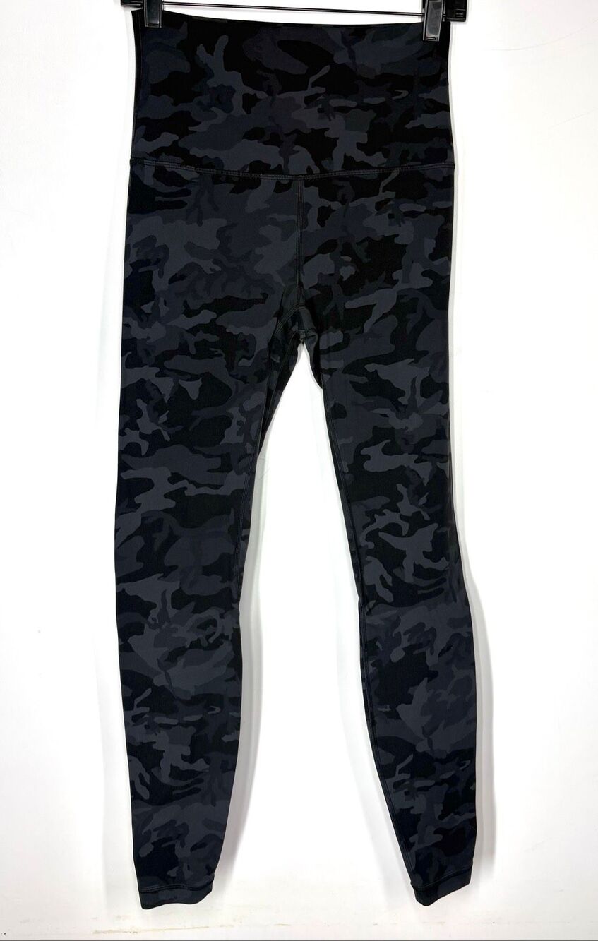 Lululemon Align High Rise Camo Leggings Black Gray Women Size 8 28” Length